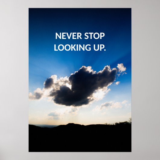 Blue Sky Motivatie Quote Poster (Voorkant)
