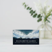 Blue Sky Mountain Silhouette Mental Health Visitekaartje (Staand voorkant)