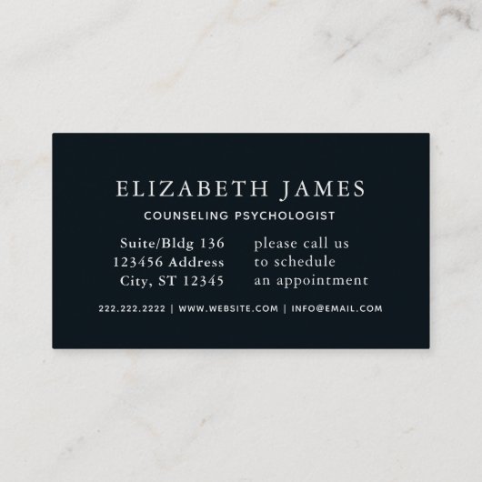 Blue Sky Mountain Silhouette Mental Health Visitekaartje (Achterkant)