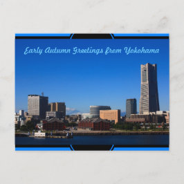 Blue Sky Mt Fuji Yokohama City Japan Gebouwen Briefkaart
