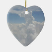 Blue Sky Natuur White Puffy Cloud Formations Keramisch Ornament (Rechts)