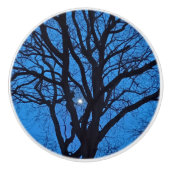 Blue Sky Night Tree  Keramische Knop (Voorkant)