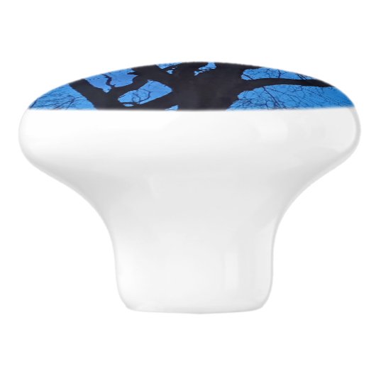 Blue Sky Night Tree  Keramische Knop (Zijkant)
