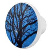 Blue Sky Night Tree  Keramische Knop (Rechts)