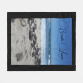 Blue Sky Ocean Lava Rocks Strandliefhebber Fleece Deken (Voorkant (Horizontaal))