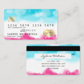 Blue Sky Ocean Waterverf Credit Kaart zomerstrand Visitekaartje (Voorkant / Achterkant)