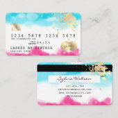 Blue Sky Ocean Waterverf Credit Kaart zomerstrand Visitekaartje (Voorkant / Achterkant)