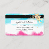 Blue Sky Ocean Waterverf Credit Kaart zomerstrand Visitekaartje (Achterkant)