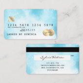 Blue Sky Ocean Waterverf Credit Kaart zomerstrand Visitekaartje (Voorkant / Achterkant)