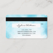 Blue Sky Ocean Waterverf Credit Kaart zomerstrand Visitekaartje (Achterkant)