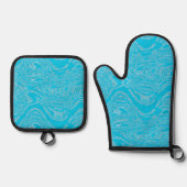 Blue Sky Oven Mitt en Pot Holder Set (Voorkant)