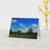 Blue Sky over gesneden hooiveld Kaart (Gele Bloem)