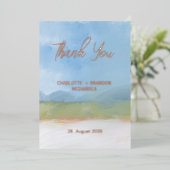 Blue Sky Painted Landscape Weddenschap Hartelijk d Folie Uitnodiging (Staand Voorkant)