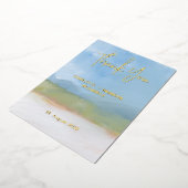 Blue Sky Painted Landscape Weddenschap Hartelijk d Folie Uitnodiging (Gedraaid)