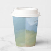 Blue Sky Painted Landscape Wedding Papieren Bekers (Rechts)