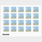 Blue Sky Painted Landscape Wedding Vierkante Sticker (Vel)