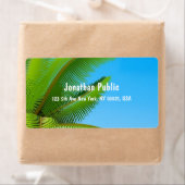 Blue Sky Palms Elegante Handgeschreven Sjabloon Mo Etiket (Insitu)