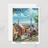 Blue Sky Park in Guell Barcelona Spanje Reizen Briefkaart (Voorkant / Achterkant)