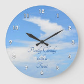 Blue Sky Parly Cloudy met een Twist Grote Klok (Voorkant)