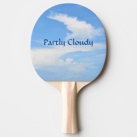 Blue Sky Parly Cloudy met een Twist Tafeltennisbatje (Voorkant)