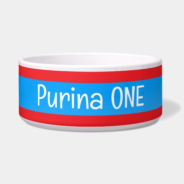 Blue Sky Pet Bowl met PURINA ONE tekst Voerbakje (Voorkant)