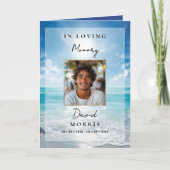 Blue Sky Photo Memorial Funeral Program  Kaart (Voorkant)