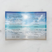 Blue Sky Photo Memorial Funeral Program  Kaart (Binnen)