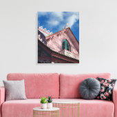 Blue Sky Pink Roofline - Martha's Vineyard Canvas Afdruk (Insitu (Woonkamer))