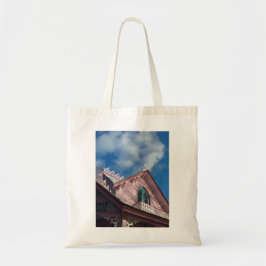 Blue Sky Pink Roofline - Martha's Vineyard Tote Bag