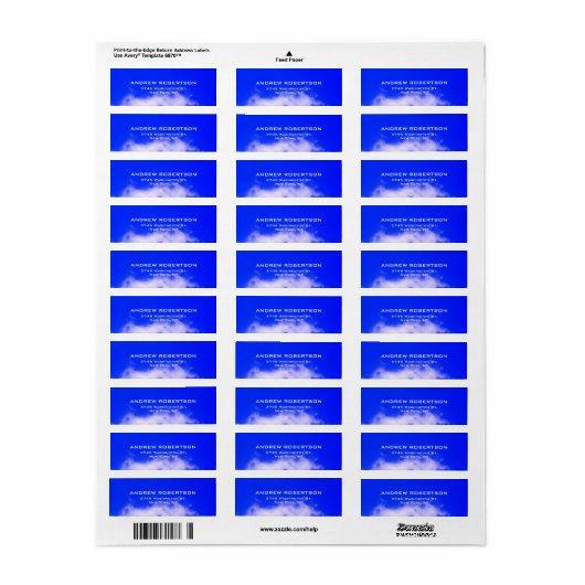 Blue Sky Plain Elegant minimalist Simple Etiket (Full Sheet)