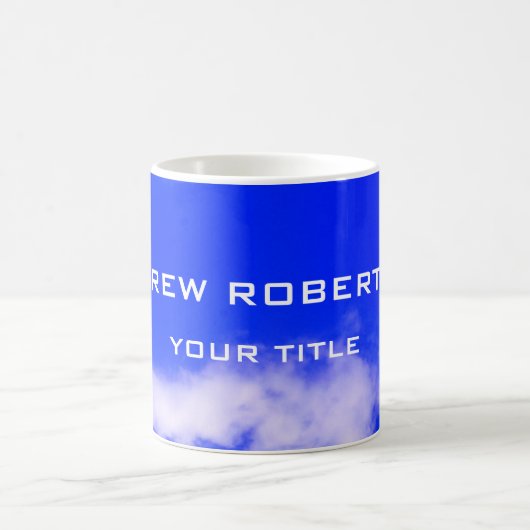 Blue Sky Plain Elegant minimalist Simple Koffiemok (Center)