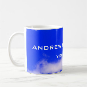 Blue Sky Plain Elegant minimalist Simple Koffiemok