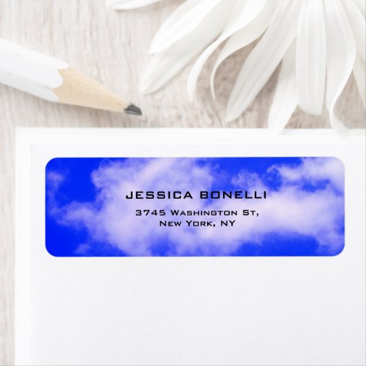 Blue Sky Plain Modern Trendy Minimalist Etiket (Insitu)