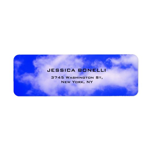 Blue Sky Plain Modern Trendy Minimalist Etiket (Voorkant)
