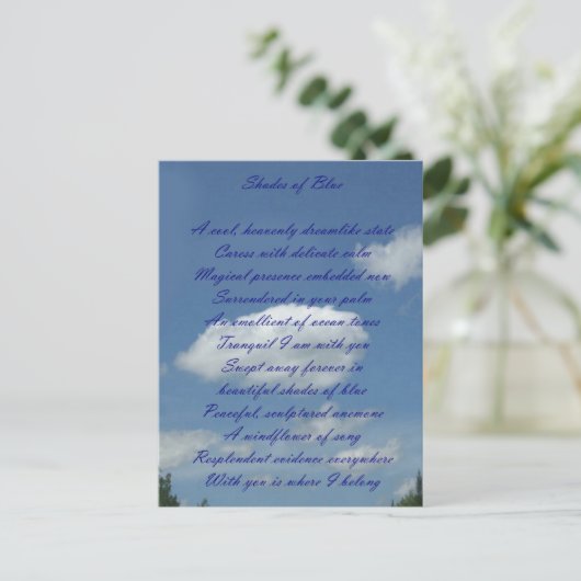 Blue Sky Poem Briefkaart (Staand voorkant)