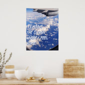 Blue sky poster Vliegtuigraam uitzicht (Keuken)