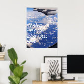 Blue sky poster Vliegtuigraam uitzicht (Thuiskantoor)