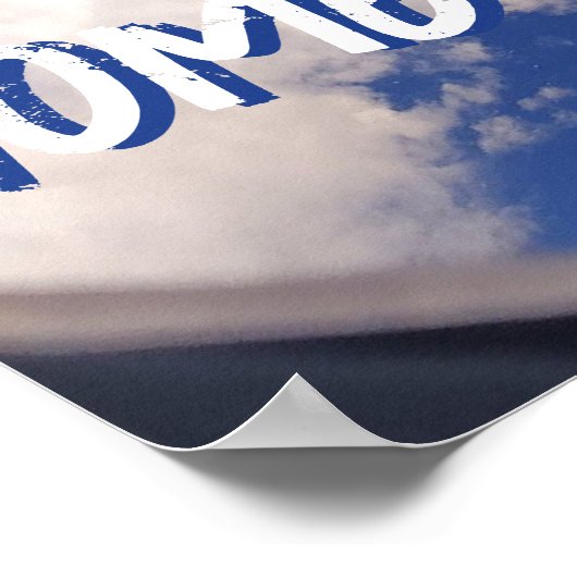 Blue sky poster Vliegtuigraam uitzicht (Hoek)