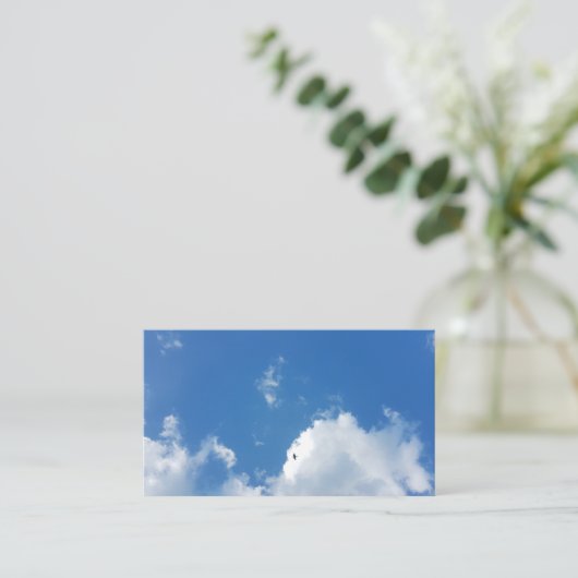 Blue Sky Puffy White Clouds Visitekaartjes 2019 (Staand voorkant)