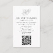 *~* Blue Sky QR Clouds Floral Glitter Shimmer Visitekaartje (Achterkant)