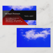 Blue Sky Red Black Travel Agent Visitekaartje (Voorkant / Achterkant)