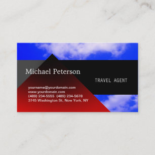 Blue Sky Red Black Travel Agent Visitekaartje