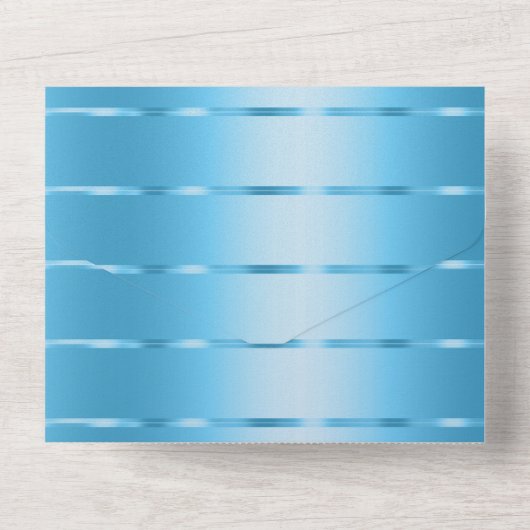 Blue Sky Ribbon Wedding All In One Uitnodiging (Achterkant)