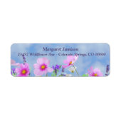 Blue Sky Roze Bloemen Retouradres Label (Voorkant)