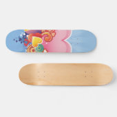 Blue Sky roze hart Skateboard (Horizontaal)