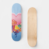 Blue Sky roze hart Skateboard (Voorkant)