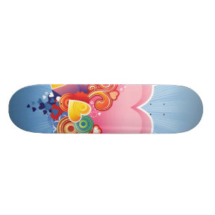 Blue Sky roze hart Skateboard