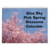 Blue Sky roze Spring Calendar Natuur Trewers Flowe Kalender (Hoes)