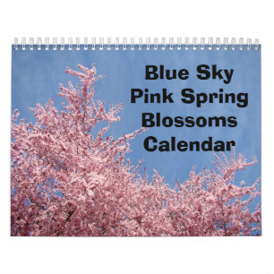 Blue Sky roze Spring Calendar Natuur Trewers Flowe Kalender