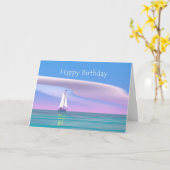 Blue Sky Sailing Birthday Kaart (Gele Bloem)